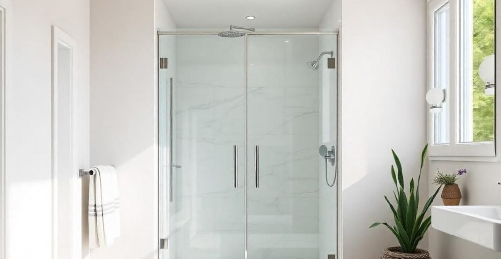 Hinged Glass Shower Doors in Alcove Showers