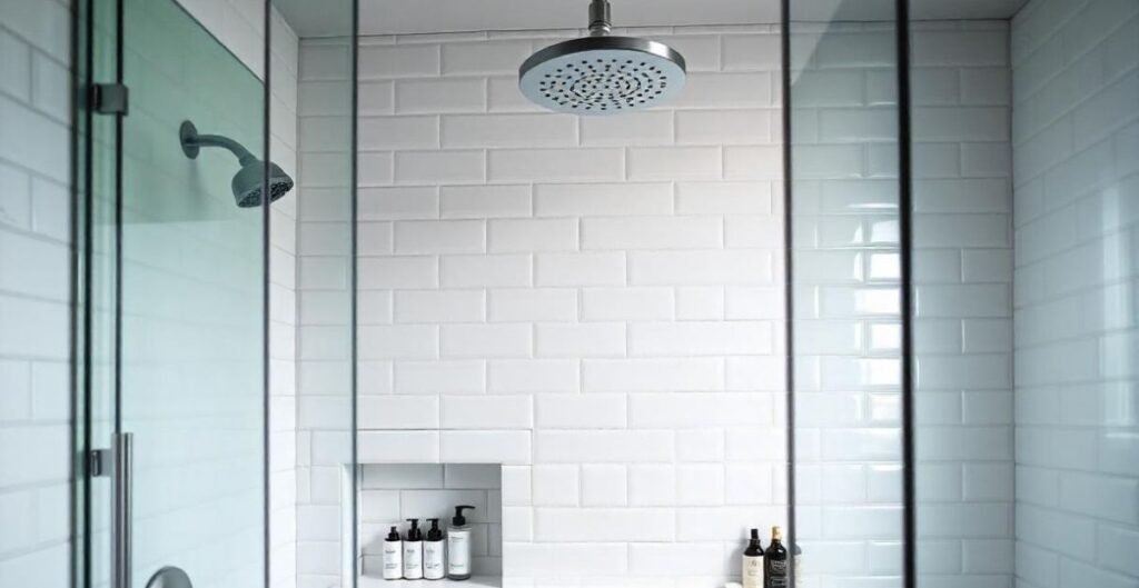 White Subway Tile Shower Walls