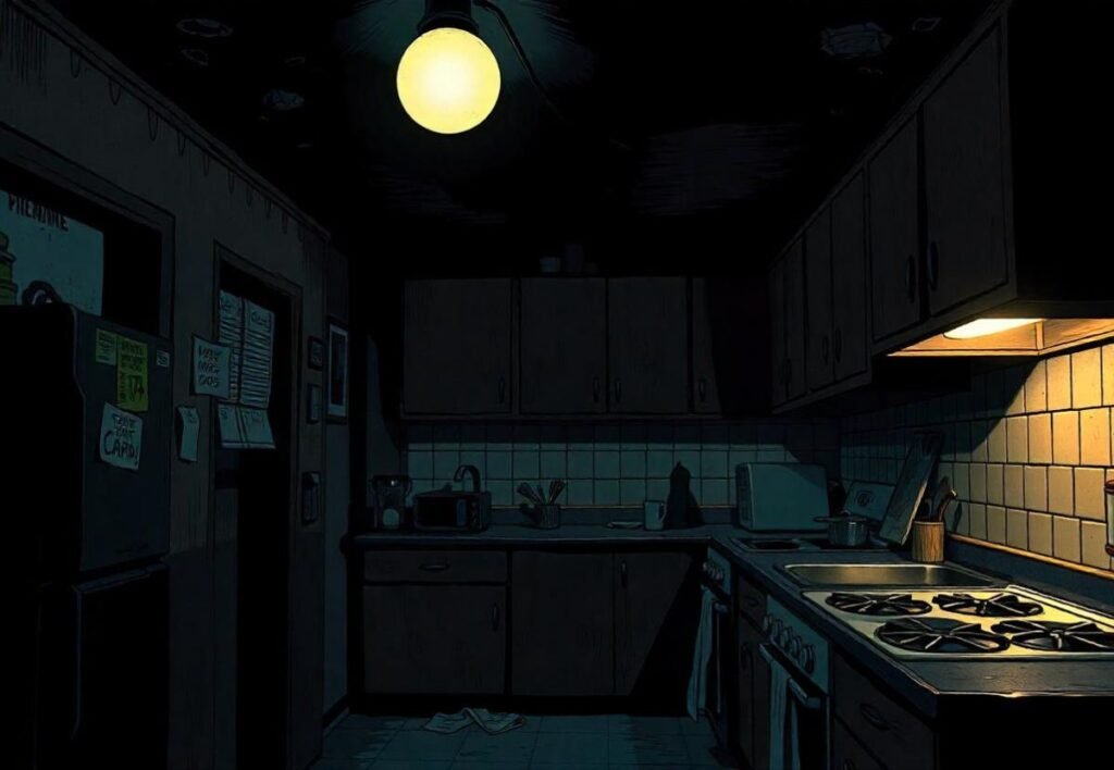 A kitchen Inadequate Lighting 