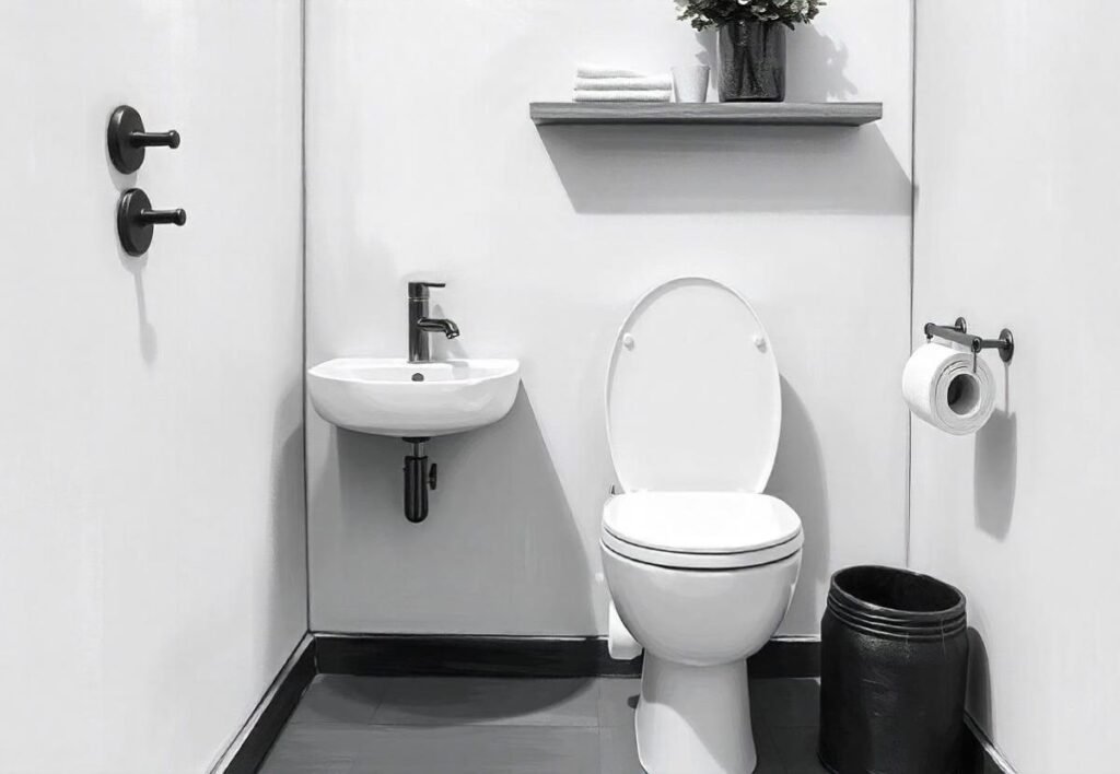 Install a small, space-saving toilet