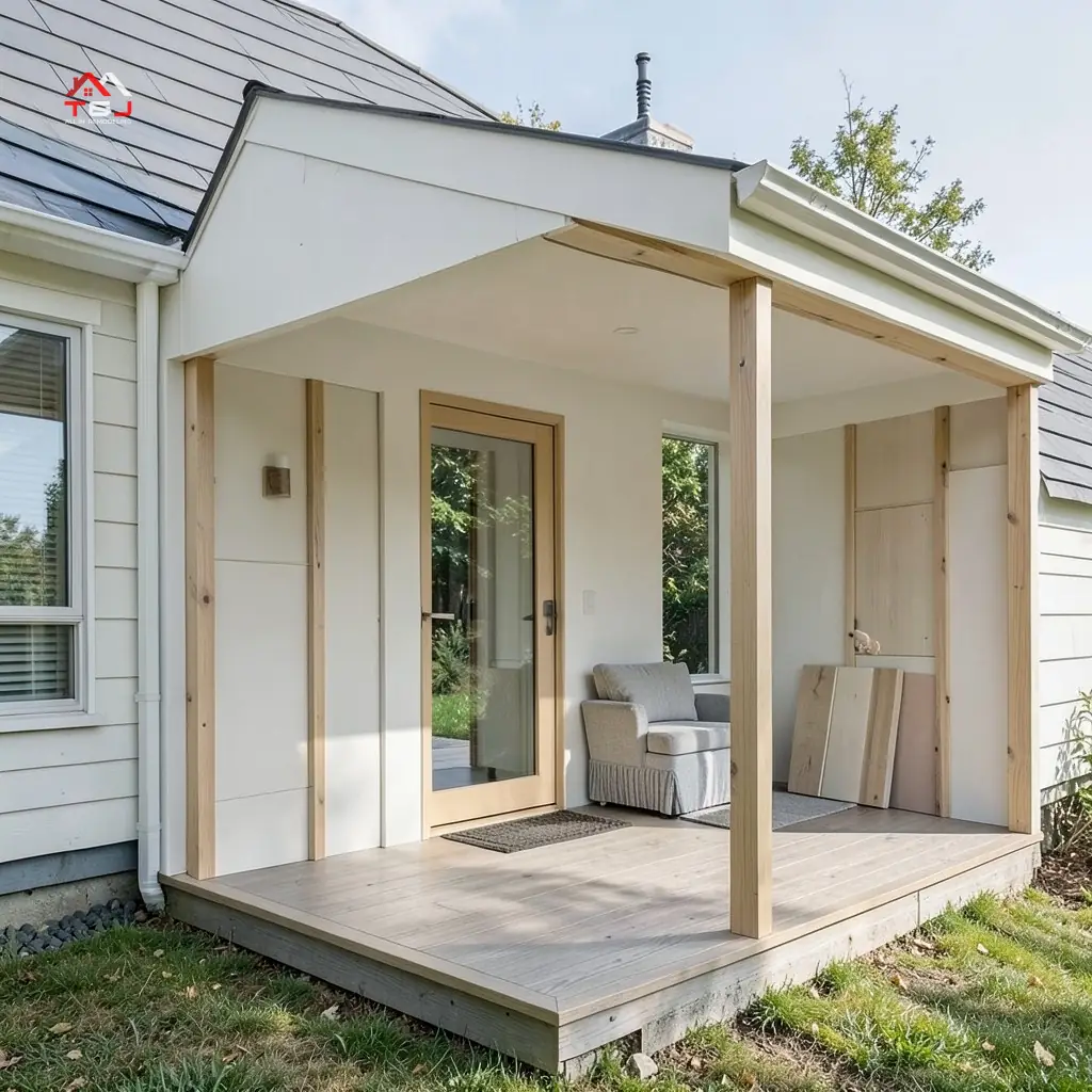 Mudroom addition with porcelain tile flooring, built-in cubbies, and bench seating in a Waukesha County home