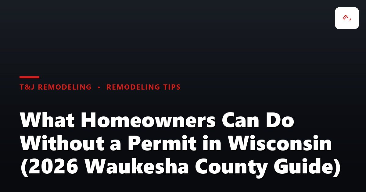 Waukesha County homeowner reviewing building permit documents at a kitchen table before starting a DIY remodel project
