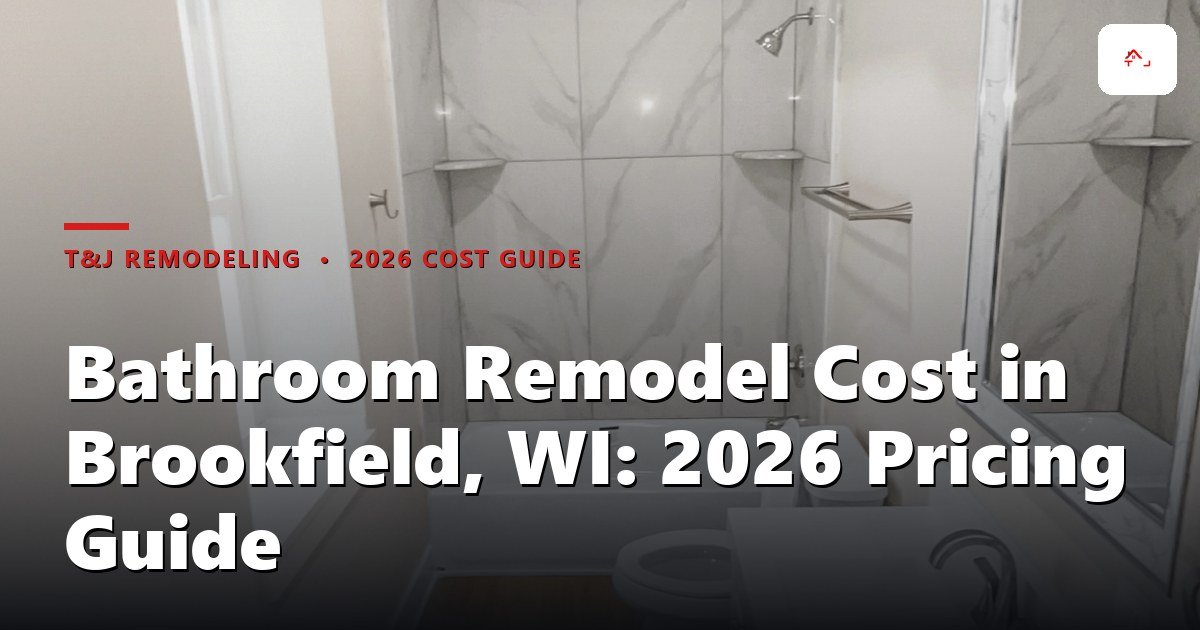 Renovated master bathroom with tiled walk-in shower and freestanding tub in a Brookfield, WI home