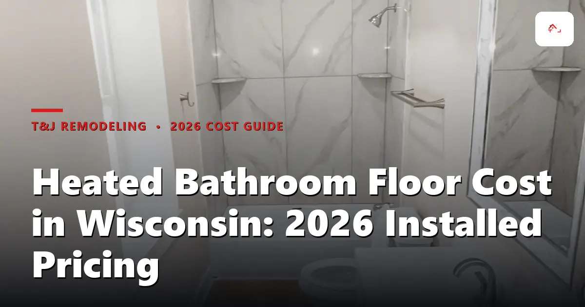 Heated bathroom floor mat installed under tile in a Waukesha County master bathroom