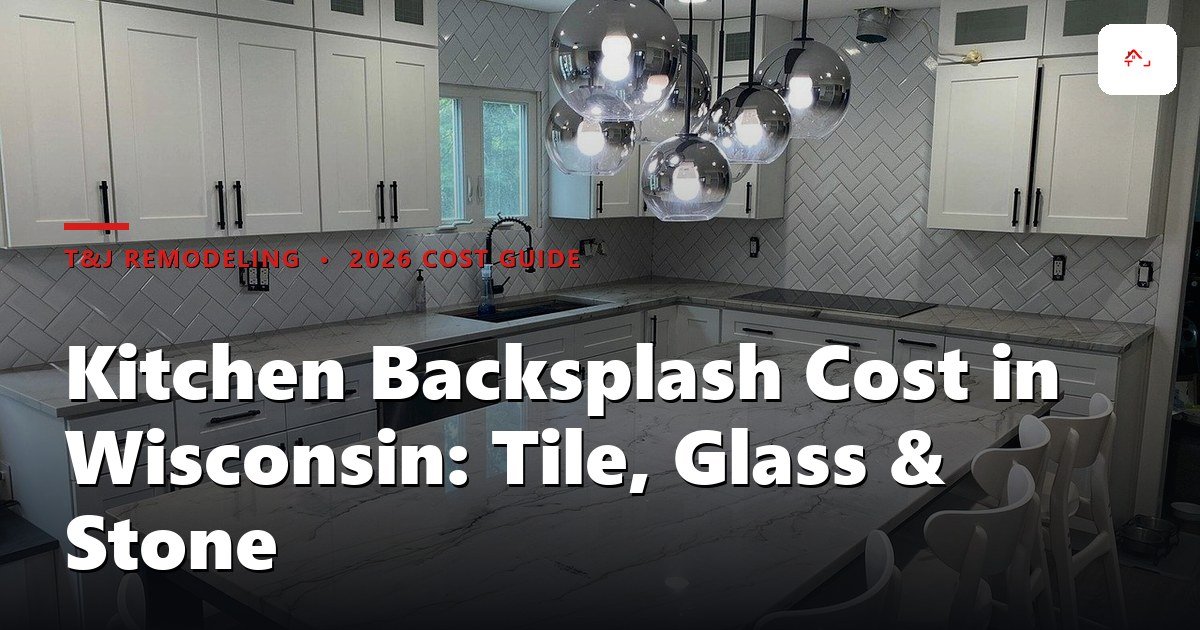 Wisconsin kitchen with ceramic subway tile backsplash installed behind the range and counters