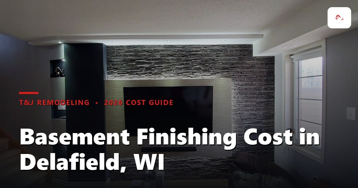 Finished basement in a Delafield, WI home featuring recessed lighting, luxury vinyl plank flooring, and a built-in entertainment wall