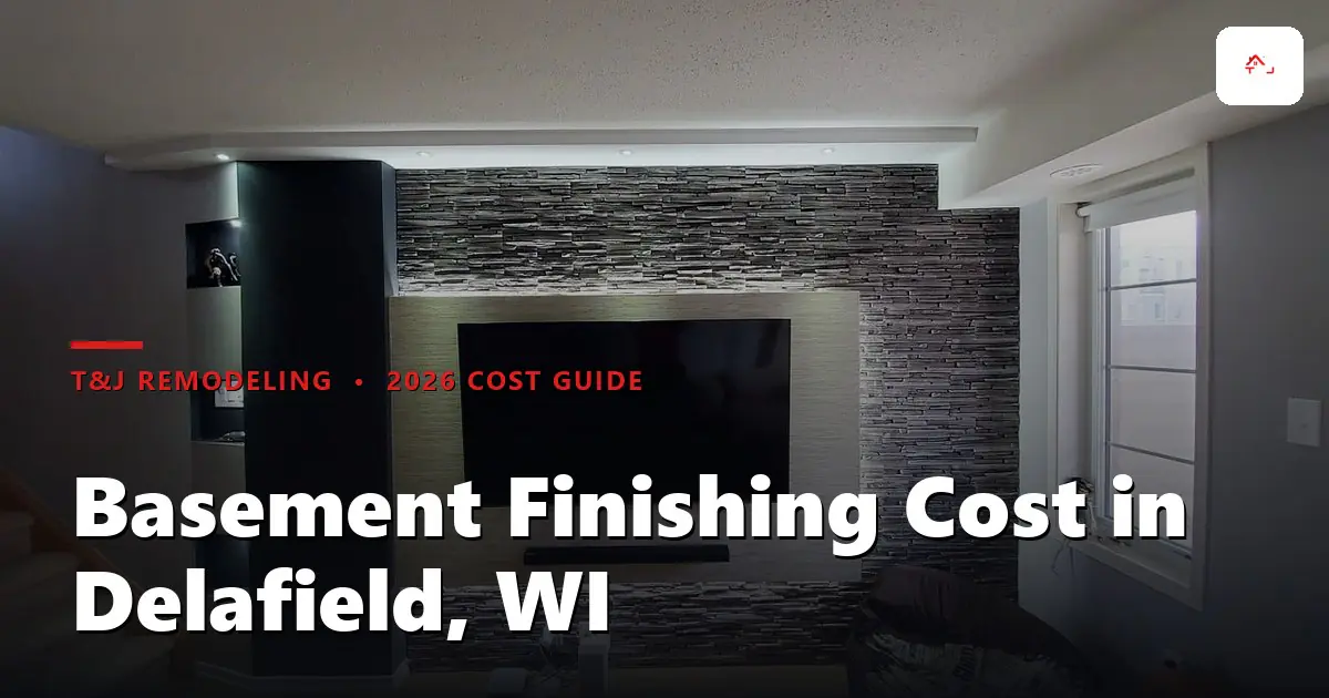 Finished basement in a Delafield, WI home featuring recessed lighting, luxury vinyl plank flooring, and a built-in entertainment wall