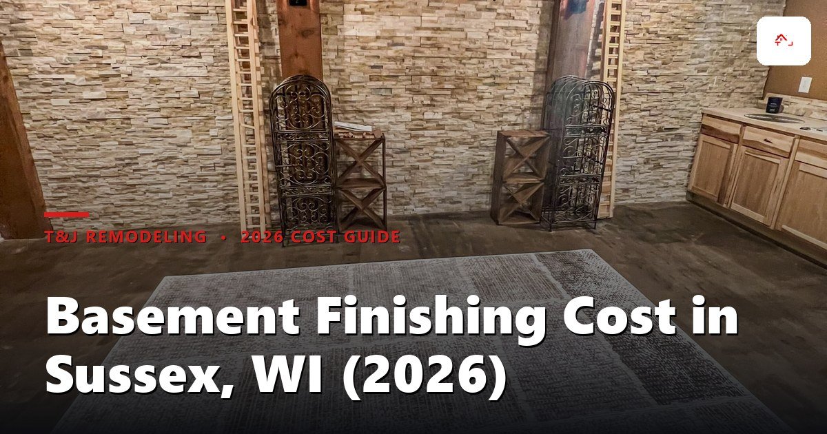 Finished basement rec room in a Sussex, Wisconsin home