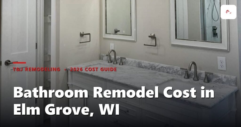 Modern master bathroom with white subway tile, double vanity, and soaking tub in an Elm Grove, WI home remodel