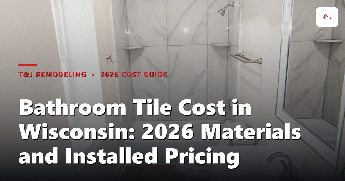 Tiled shower and bathroom floor in a Waukesha County remodel