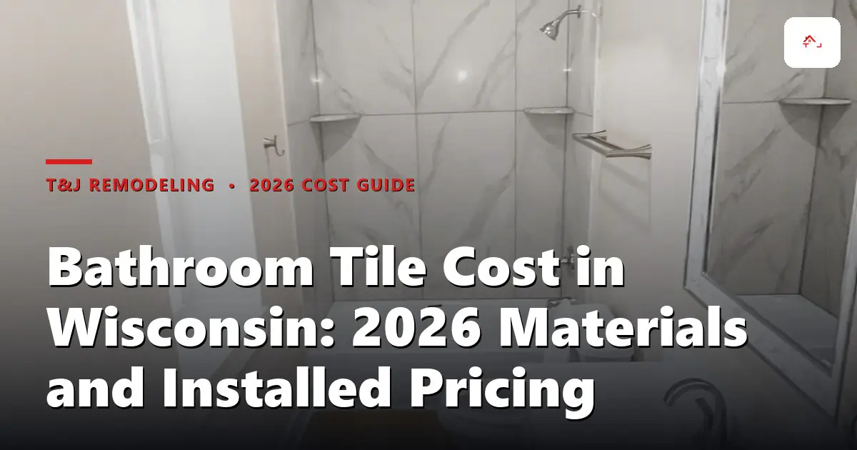 Tiled shower and bathroom floor in a Waukesha County remodel