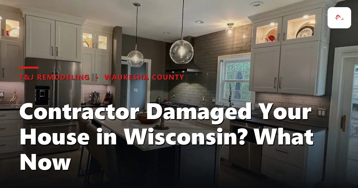 Wisconsin contractor damage notice-and-cure timeline flowchart showing homeowner and contractor deadlines