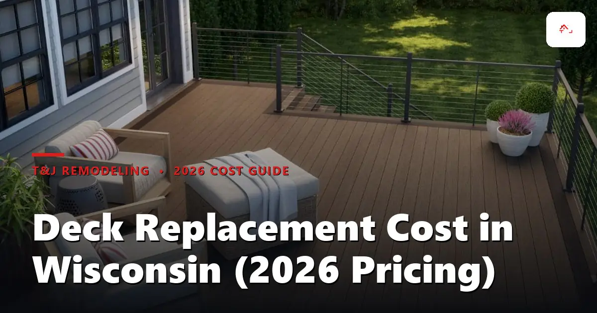 Rebuilt deck on a Waukesha County home