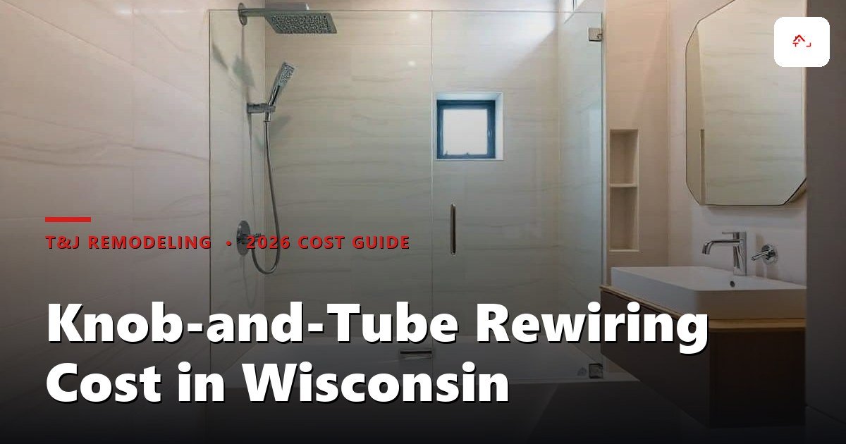 Knob-and-tube wiring exposed in the wall of an older Wisconsin home
