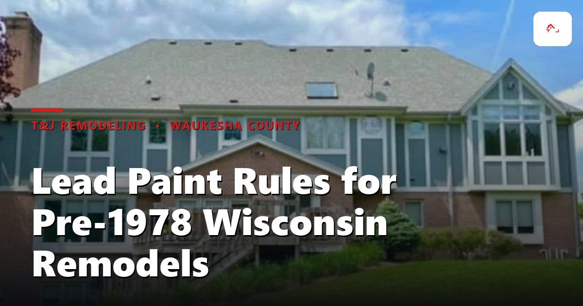Lead paint warning label on the interior trim of a pre-1978 Wisconsin home before renovation