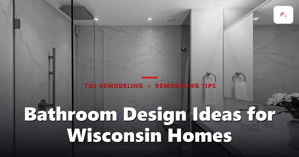 Modern farmhouse bathroom with curbless walk-in shower and heated tile floor in a Waukesha County home