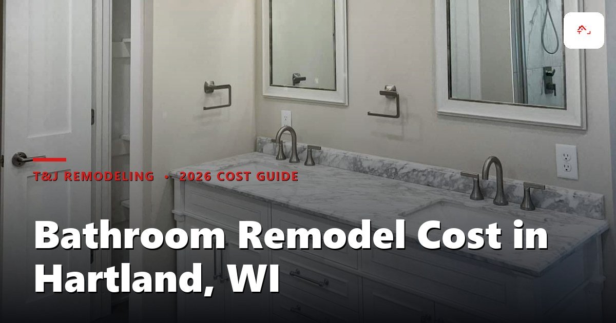 Hartland WI bathroom remodel with new tile shower, double vanity, and updated fixtures