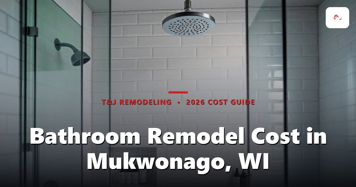 Renovated bathroom in a Mukwonago home with tiled shower, freestanding tub, and double vanity