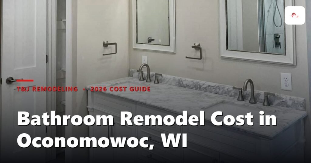 Modern Oconomowoc bathroom remodel with white subway tile, floating double vanity, and frameless glass shower enclosure
