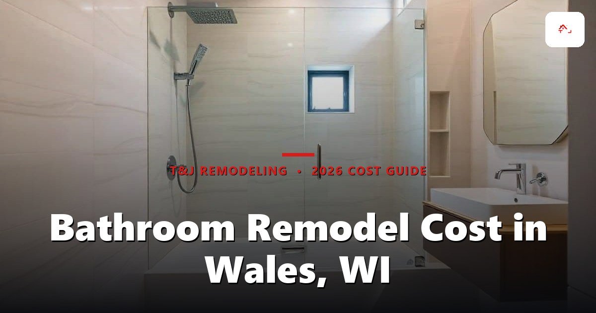 Completed primary bathroom remodel in Wales, WI with separate walk-in shower, freestanding tub, and double vanity