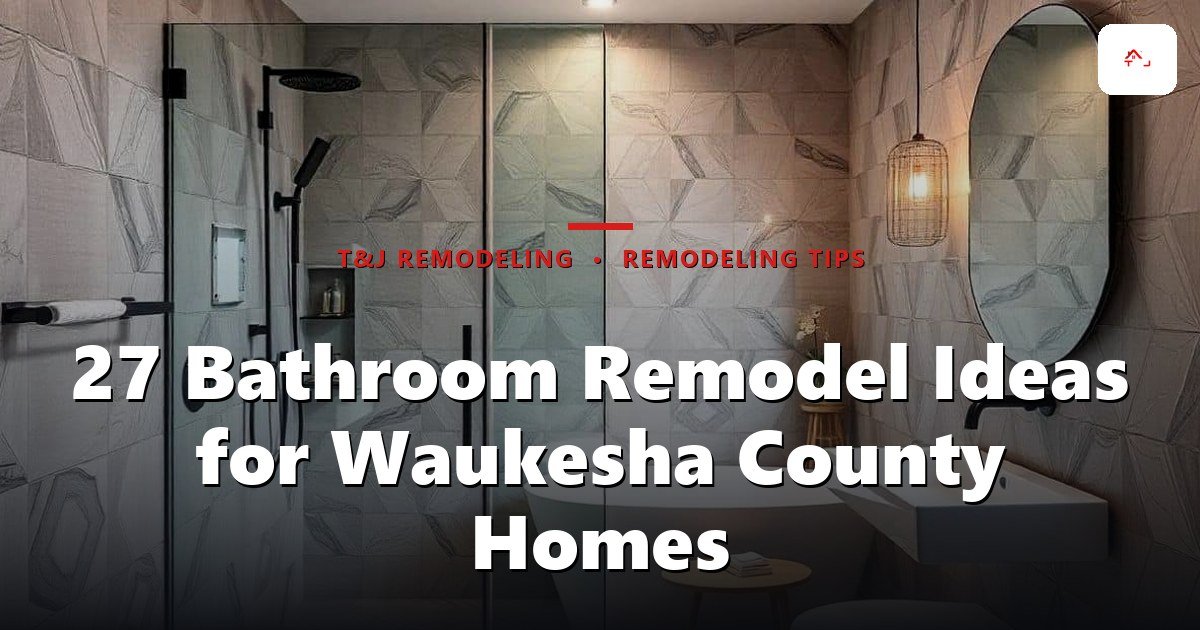 Remodeled bathroom in a Brookfield, WI home with walk-in shower, floating vanity, and large-format tile