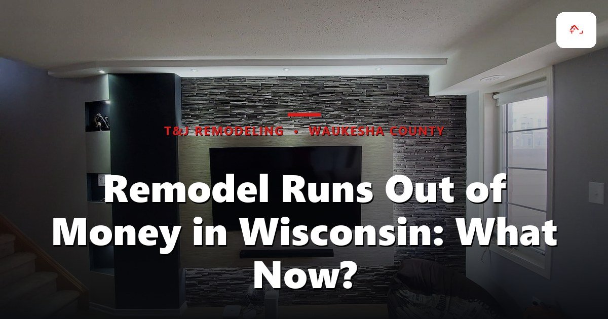 Stalled kitchen remodel with exposed subfloor and capped plumbing in a Wisconsin home