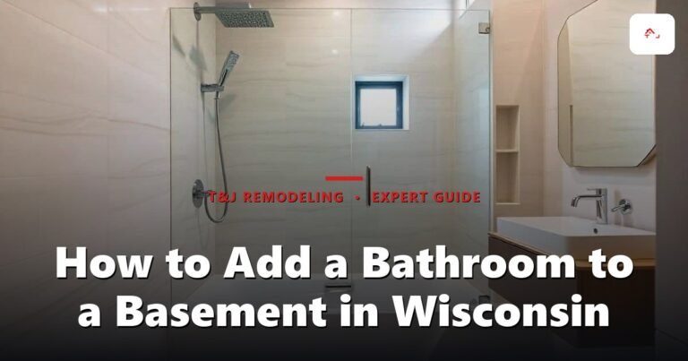 How to Add a Bathroom to a Basement in Wisconsin - Modern master bathroom with a frameless glass shower enclosure, soaking tub, floating vanity with vessel