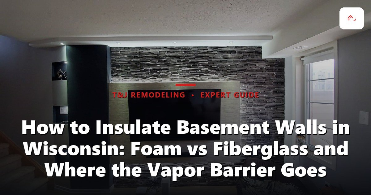 How to Insulate Basement Walls in Wisconsin: Foam vs Fiberglass and Where the Vapor Barrier Goes - Finished basement recreation room with custom built-in