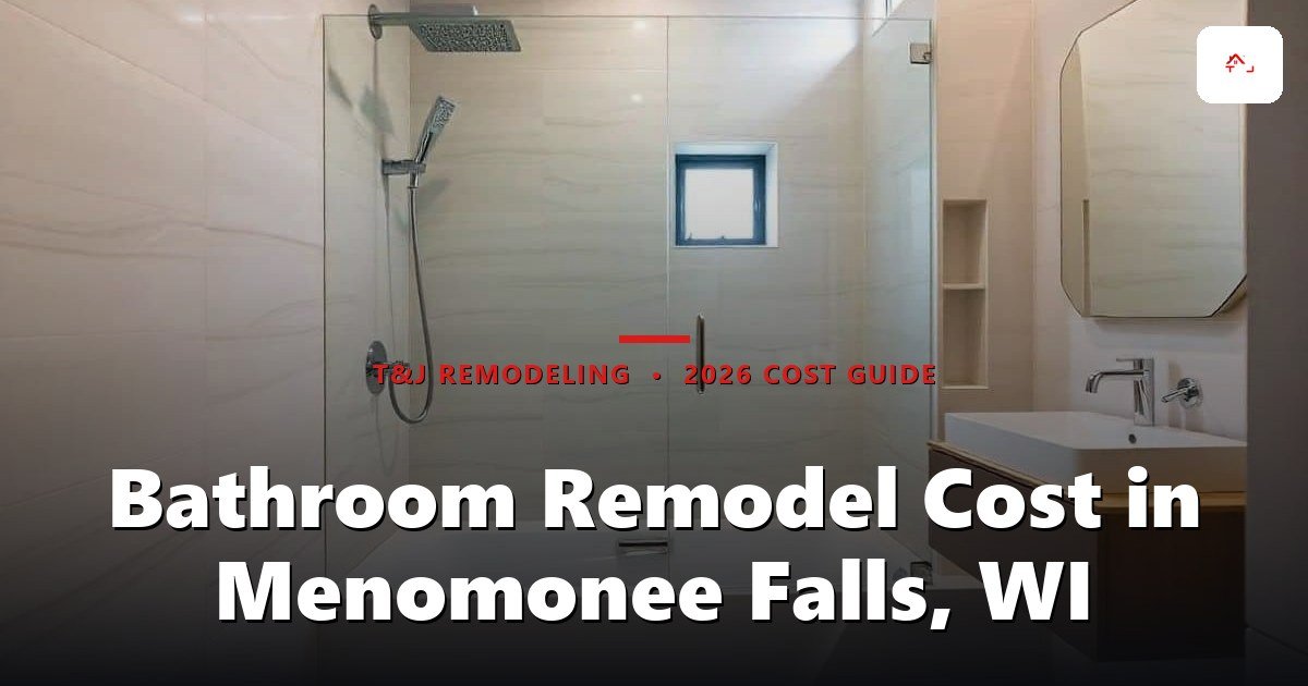 Completed Menomonee Falls bathroom remodel with curbless walk-in shower and double vanity