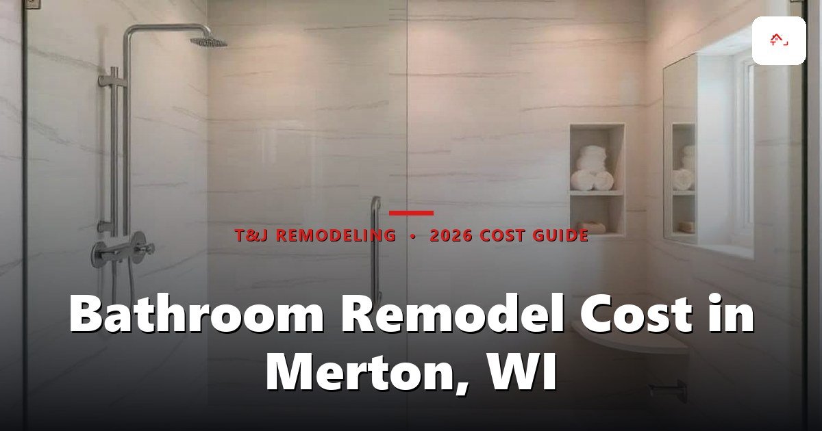 Bathroom Remodel Cost in Merton, WI - Modern bathroom with a spacious walk-in shower featuring marble-look tile, glass enclosure, and built-in niches with towel