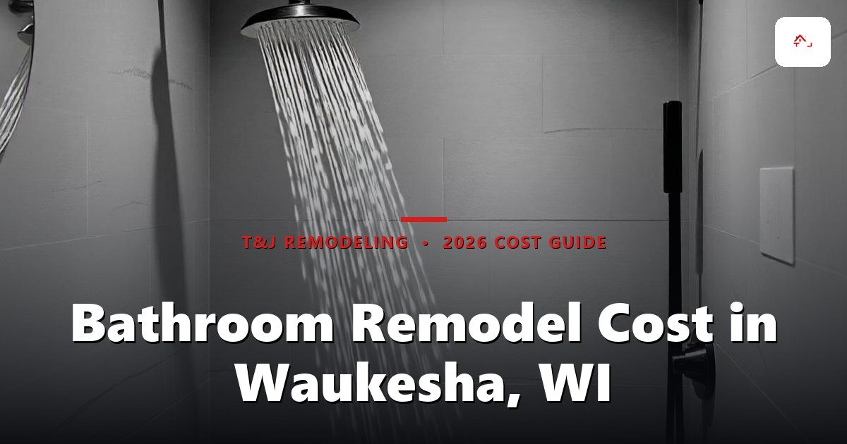 Bathroom Remodel Cost in Waukesha, WI - Modern bathroom shower enclosure with black rainfall showerhead and fixtures against white subway tile walls