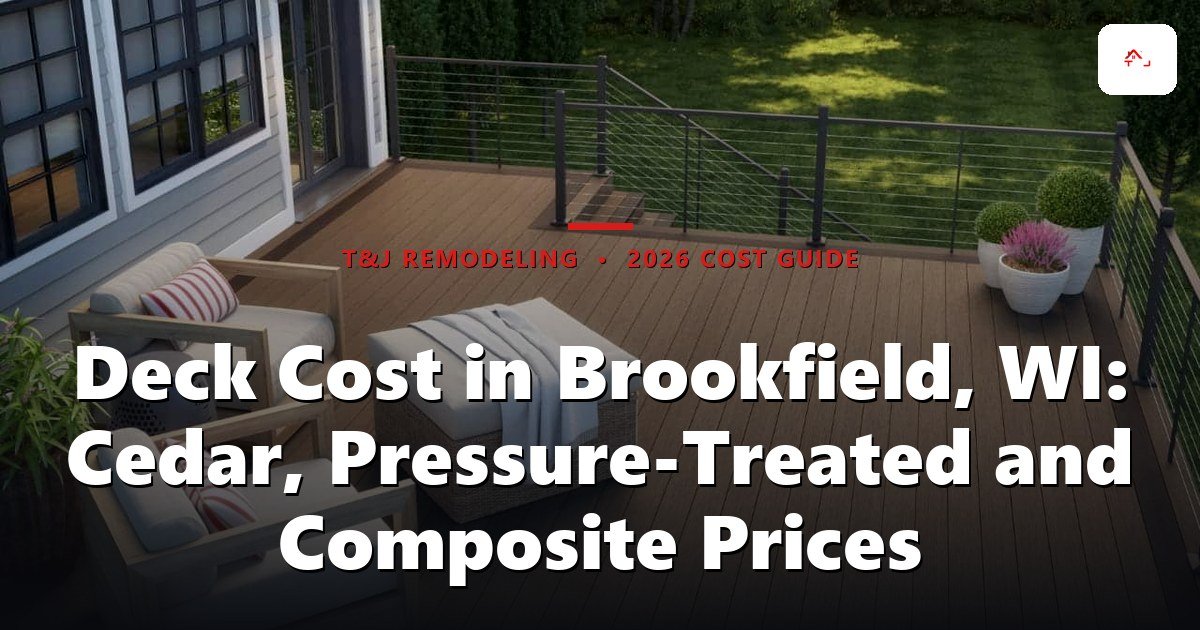 Deck Cost in Brookfield, WI: Cedar, Pressure-Treated and Composite Prices - A modern composite deck with contemporary cable railing, outdoor seating, and