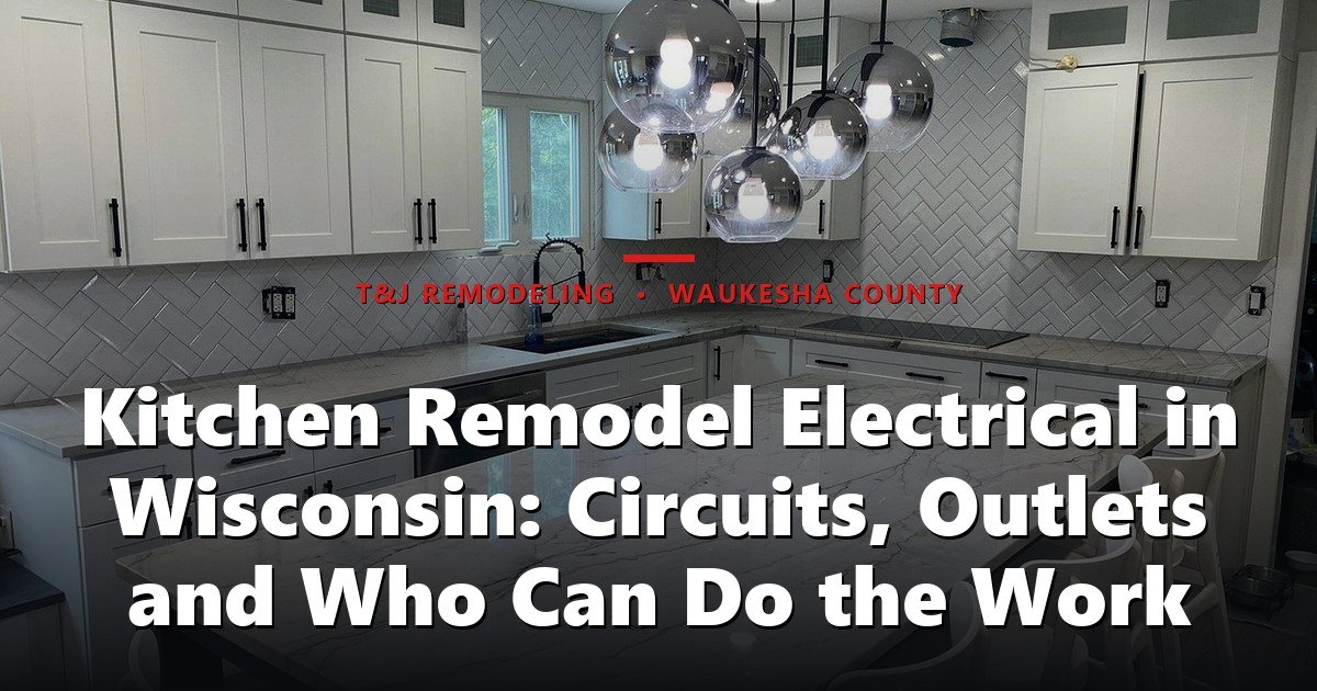 Kitchen Remodel Electrical in Wisconsin: Circuits, Outlets and Who Can Do the Work - A modern, finished kitchen with white cabinetry, marble countertops