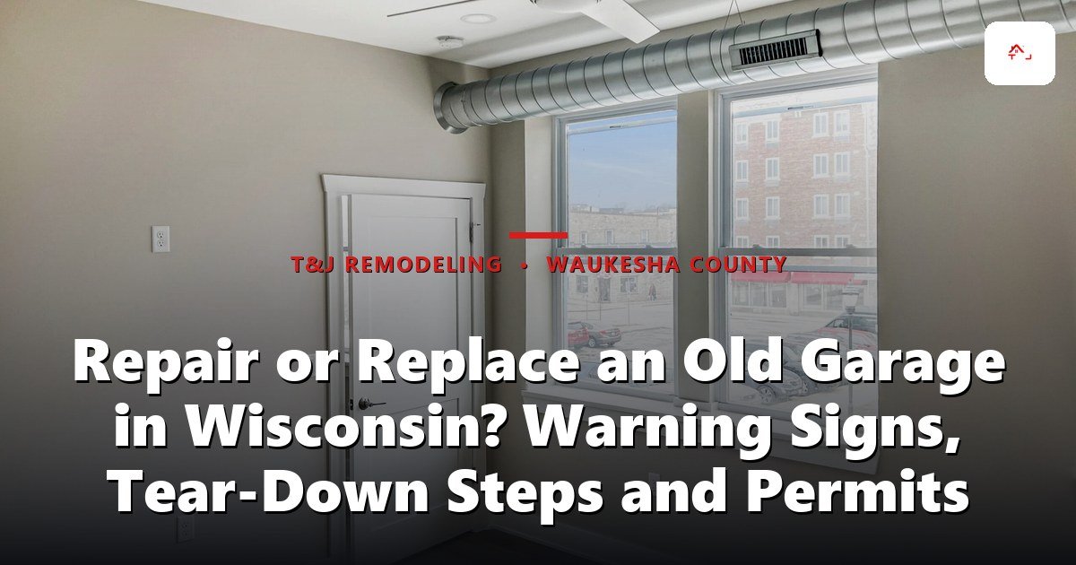 Repair or Replace an Old Garage in Wisconsin? Warning Signs, Tear-Down Steps and Permits - A finished loft or upper-floor room with exposed ductwork, large